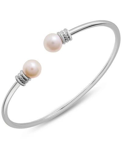 Cultured Freshwater Pearl (7mm) Flex Bangle Bracelet in Sterling Silver
