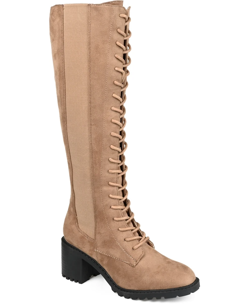 Journee Collection Women's Jenicca Wide Calf Lace Up Boots