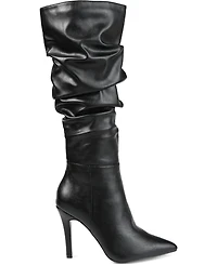 Journee Collection Women's Sarie Wide Calf Ruched Stiletto Boots