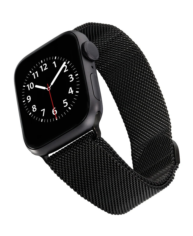 WITHit Black Stainless Steel Mesh Band designed for Apple Watch 42mm (Series 10) & 38/40/41mm