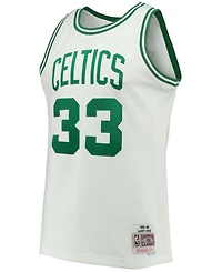 Men's Larry Bird White Boston Celtics 1985-86 Hardwood Classics Swingman Jersey