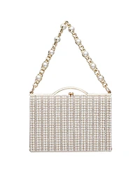 Nina Women's Imitation Pearl and Crystal Minaudiere