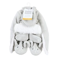 Hudson Baby Baby Boys Hudson Unisex Unisex Winter Warmth 3Pk Earflap Hat, Mittens & Plush Booties