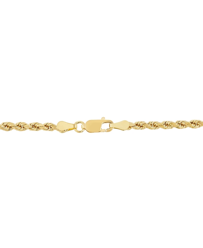 Lightweight Rope Link 22" Chain Necklace in 10k Gold