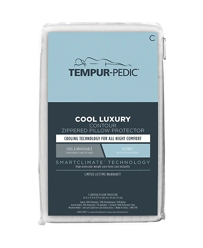 Tempur-Pedic Cool Luxury Zippered Pillow Protector, Contour