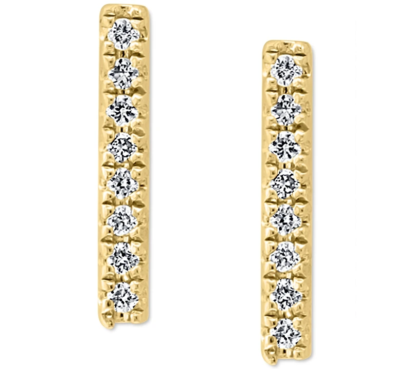 Effy Diamond Bar Stud Earrings (1/20 ct. t.w.) Sterling Silver or 14k Gold-Plated