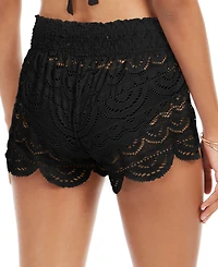 Miken Juniors' 2.5" Scalloped Lace Cover-Up Shorts, Created for Macy's