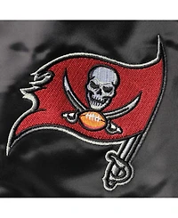 Men's Black Tampa Bay Buccaneers Locker Room Satin Varsity Full-Snap Jacket