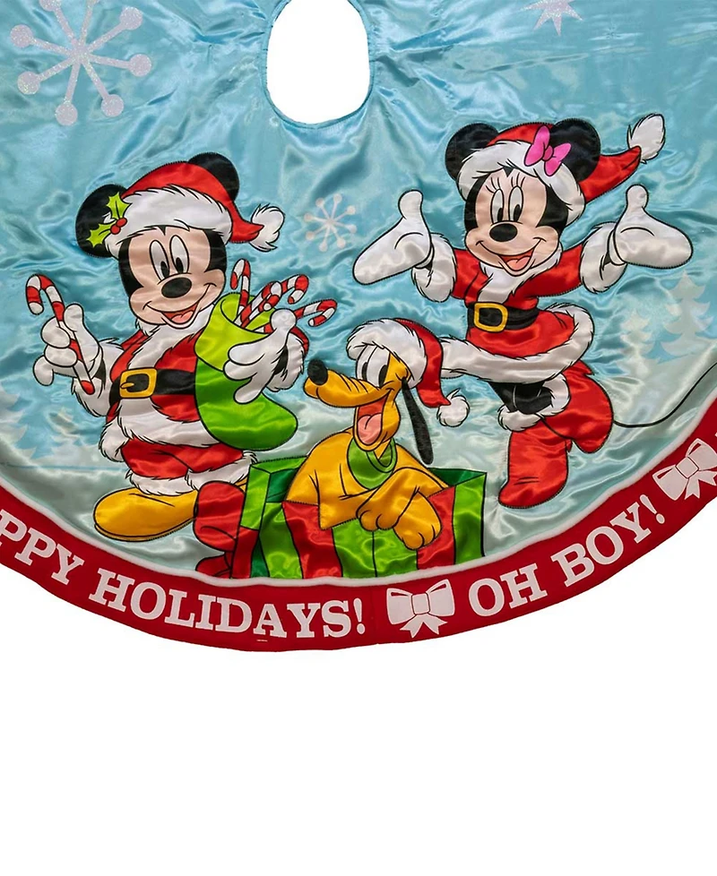 Kurt Adler 48" Mickey and Minnie Print Satin Tree Skirt