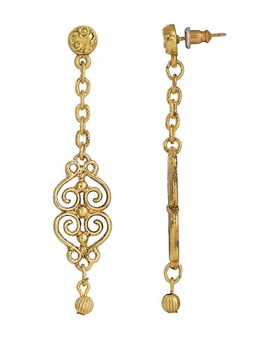 2028 Gold-Tone Filigree Earrings