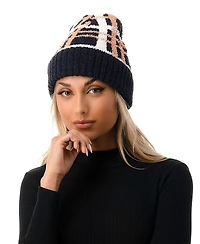 Marcus Adler Women's Cozy Plaid Beanie with Cuff Detail
