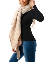 Marcus Adler Women's Plush Houndstooth Bias Cut Scarf