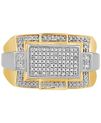 Men's Diamond Ring (1/10 ct. t.w.) in Sterling Silver & 18k Gold-Plate