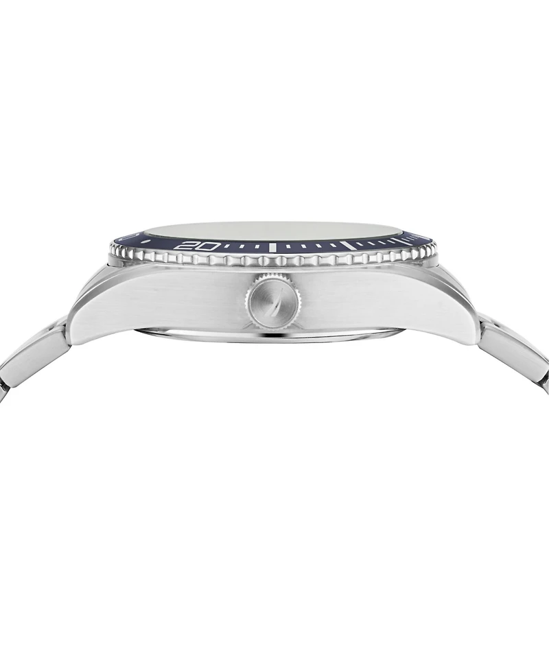 Nautica N83 Men's Silver-Tone Stainless Steel Bracelet Watch 44mm