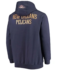 Men's Zion Williamson Navy New Orleans Pelicans Player Name and Number Full-Zip Hoodie Jacket
