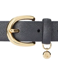 Lauren Ralph Women's Charm Crosshatch Leather Belt