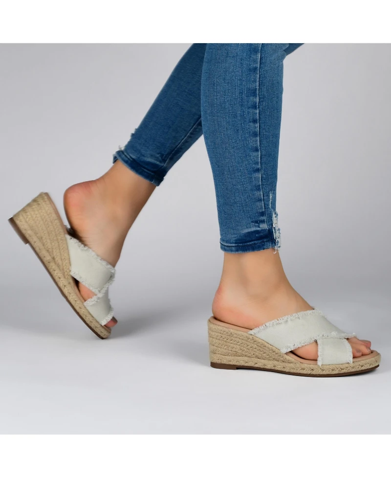 Journee Collection Women's Shanni Espadrille Wedge Sandals
