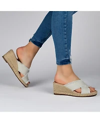 Journee Collection Women's Shanni Espadrille Wedge Sandals