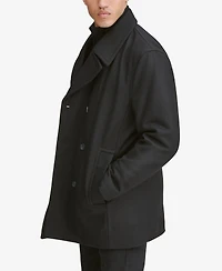 Marc New York Men's Peacoat with Inset Bib