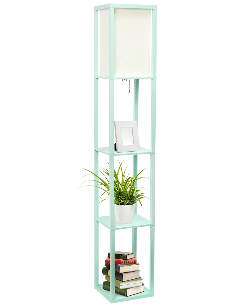 Lalia Home Column Shelf Floor Lamp with Linen Shade