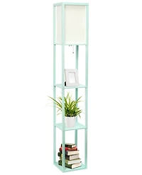 Lalia Home Column Shelf Floor Lamp with Linen Shade