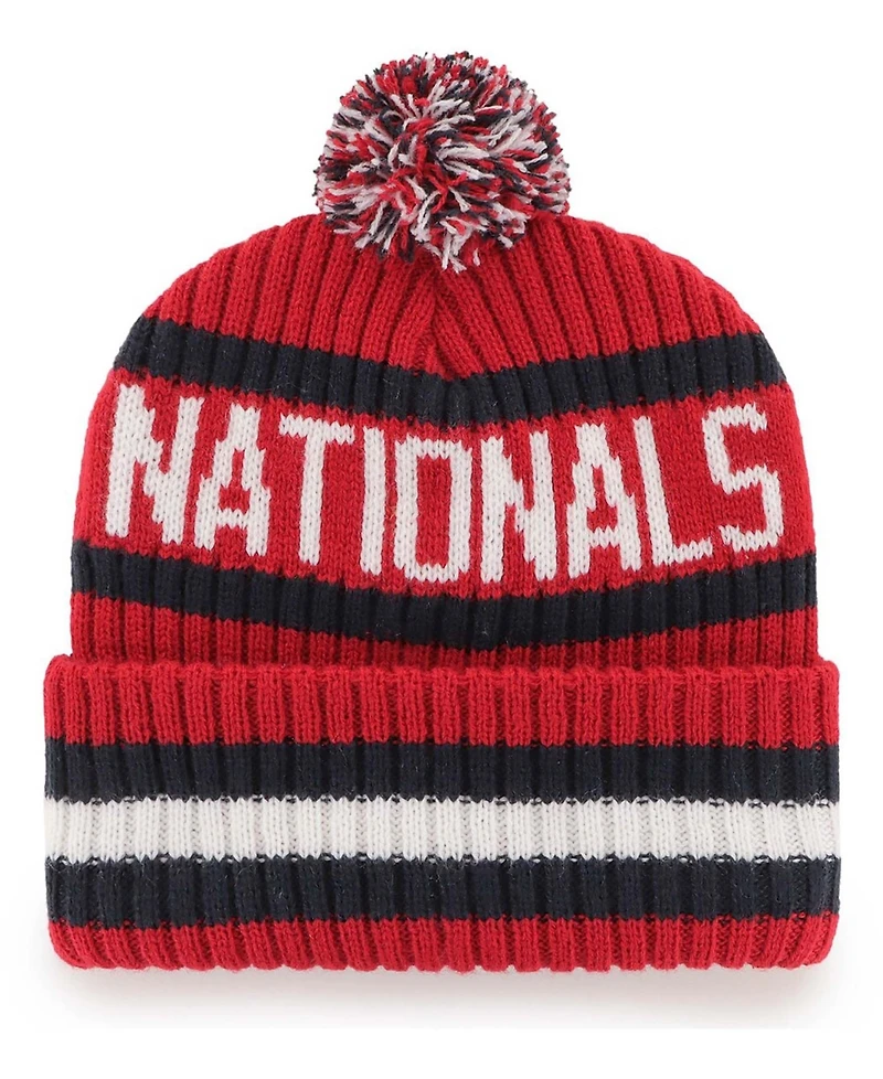 Men's Red Washington Nationals Bering Cuffed Knit Hat with Pom