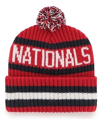 Men's Red Washington Nationals Bering Cuffed Knit Hat with Pom