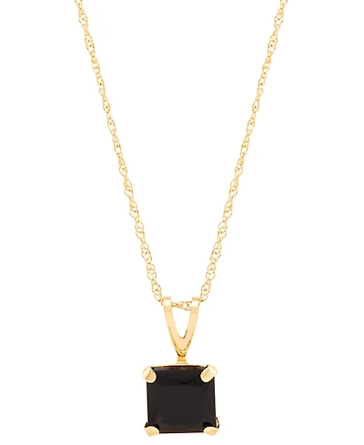 Onyx Square 18" Pendant Necklace in 14k Gold