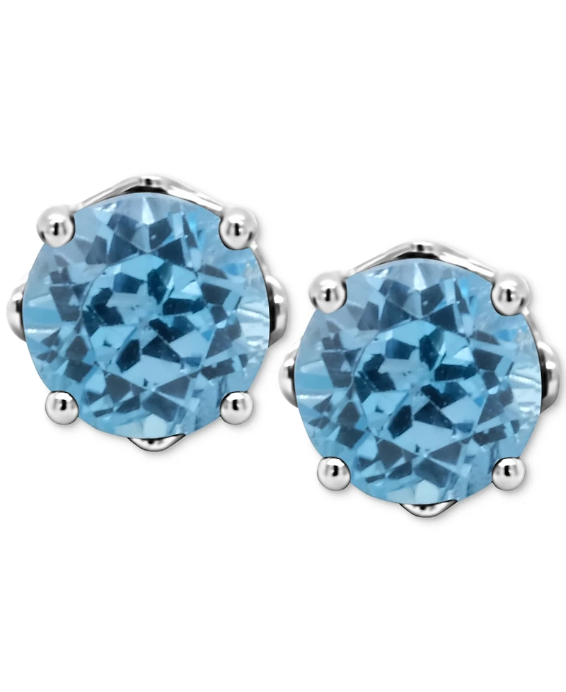 Rhodolite Garnet Stud Earrings (1-1/5 ct. t.w.) Sterling Silver (Also Opal, Citrine, White Topaz, Peridot, Aquamarine, and Amethyst)