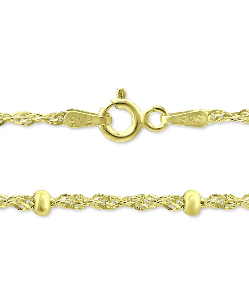 Giani Bernini Small Beaded Singapore 16" Chain Necklace in 18k Gold-Plated Sterling Silver, Created for Macy's
