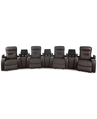 Jabarr 7-Pc. Beyond Leather Theater Seating with 3 Consoles, Created for Macy's