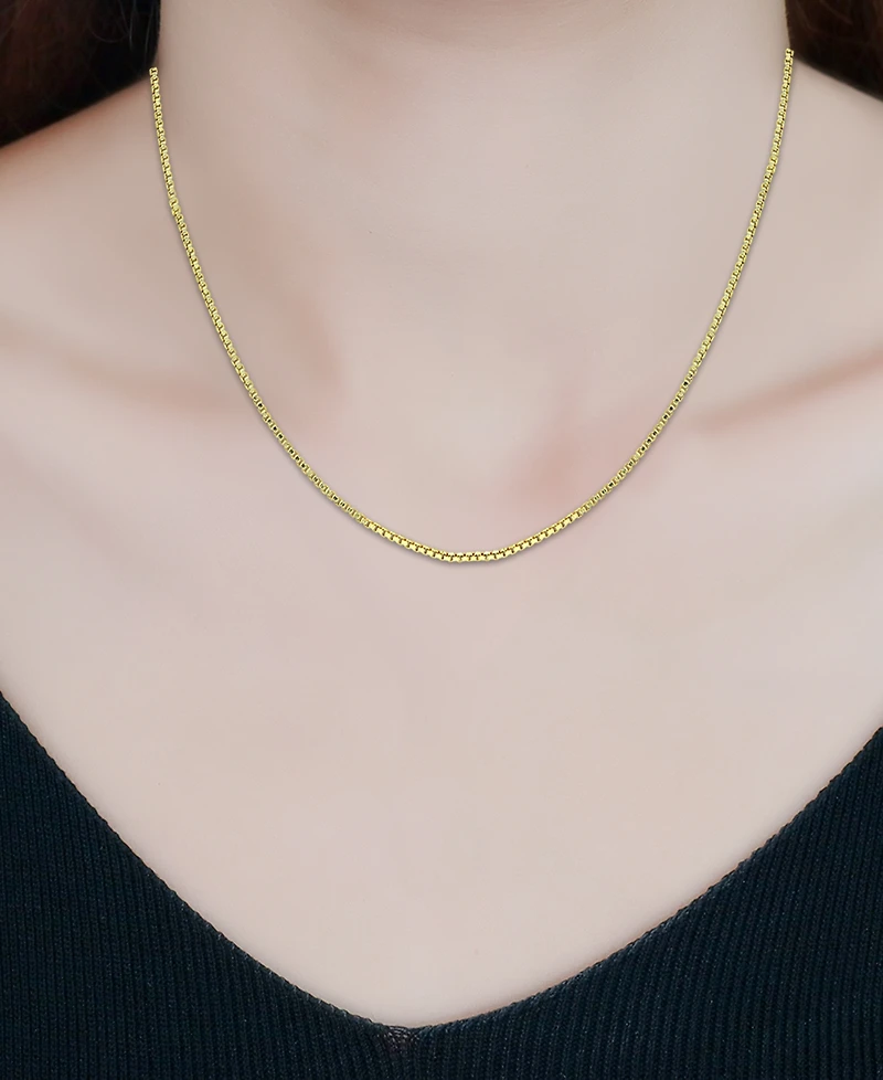 Giani Bernini Box Link 16" Chain Necklace in 18k Gold-Plated Sterling Silver, Created for Macy's