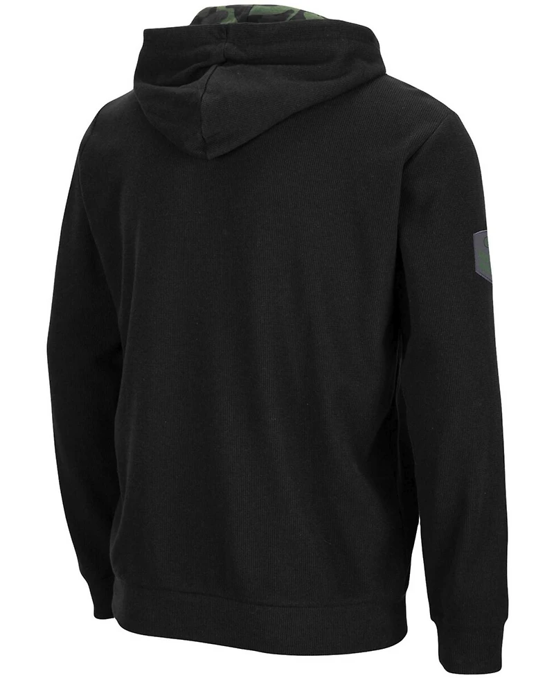 Men's Black Iowa Hawkeyes Oht Military-Inspired Appreciation Waffle Full-Zip Hoodie
