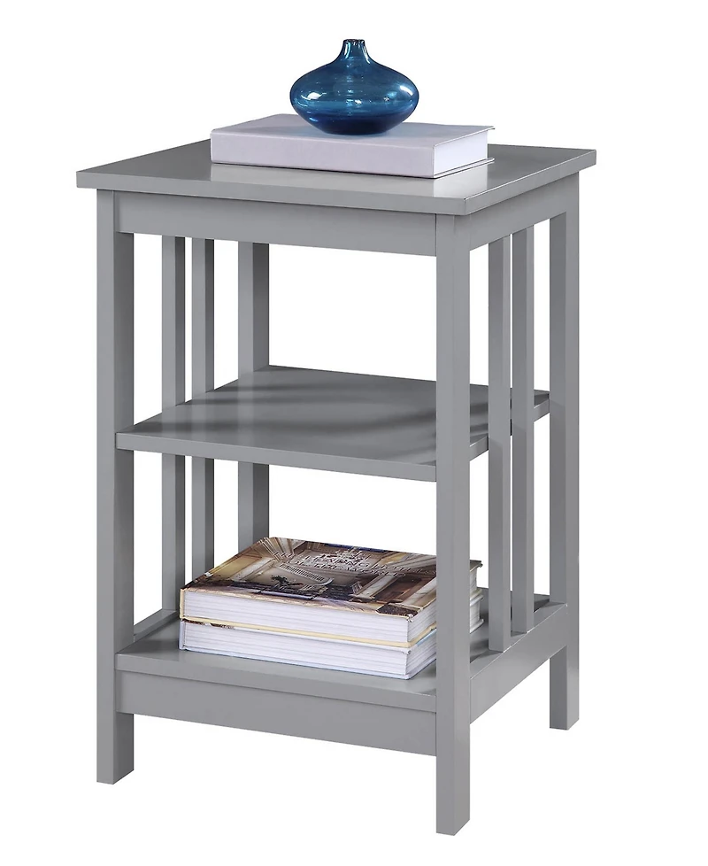 Mission End Table with Shelves