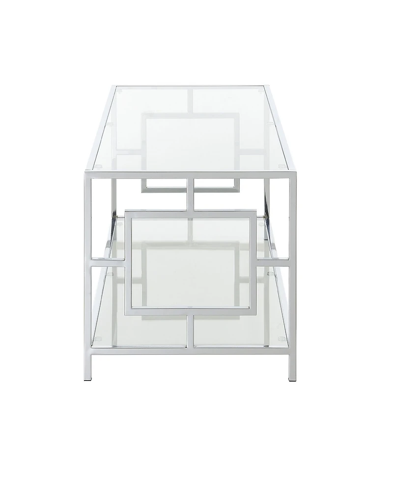 Convenience Concepts 42" Chrome Town Square Coffee Table with Shelf