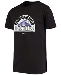Big Boys and Girls Black Colorado Rockies Primary Logo Team T-shirt