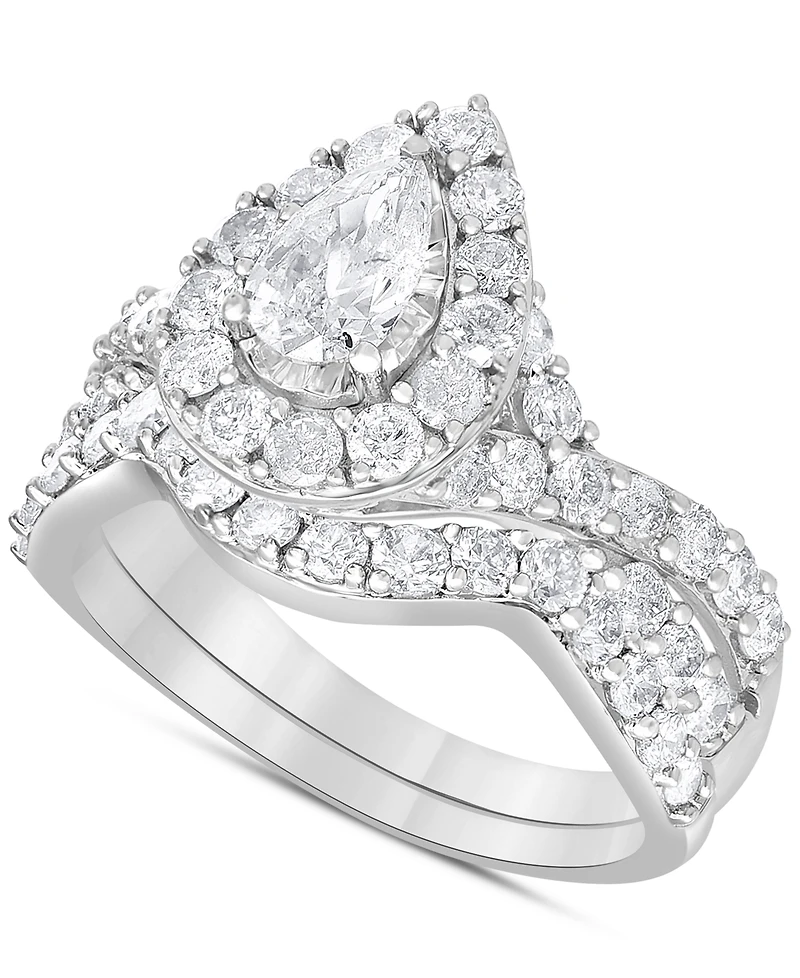 Diamond Pear Bridal Set (2 ct. t.w.) in 14k White Gold