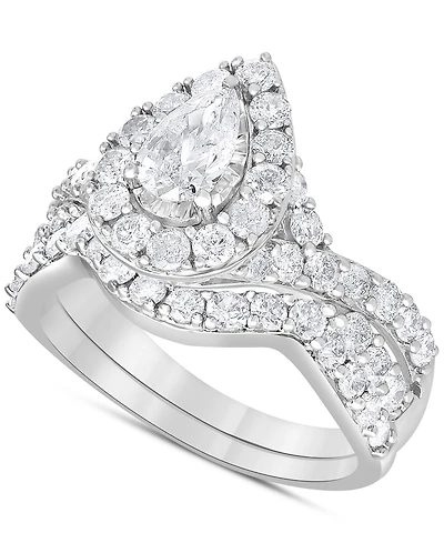 Diamond Pear Bridal Set (2 ct. t.w.) in 14k White Gold