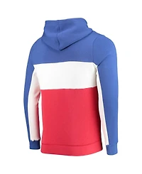 Men's Blue and White Philadelphia 76ers Wordmark Colorblock Fleece Pullover Hoodie