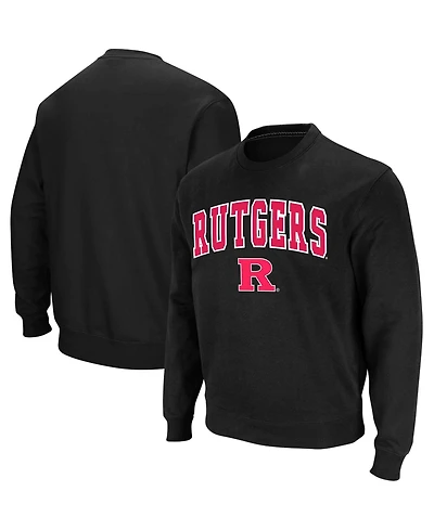 Colosseum Men's Rutgers Scarlet Knights Arch and Logo Crew Neck Sweatshirt