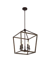 Oria 5-Light Iron Farmhouse Industrial Lantern Led Pendant