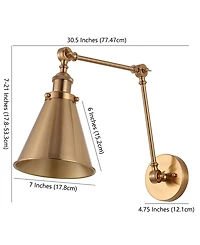 Rover Adjustable Classic Glam Arm Metal Led Wall Sconce, Set of 2