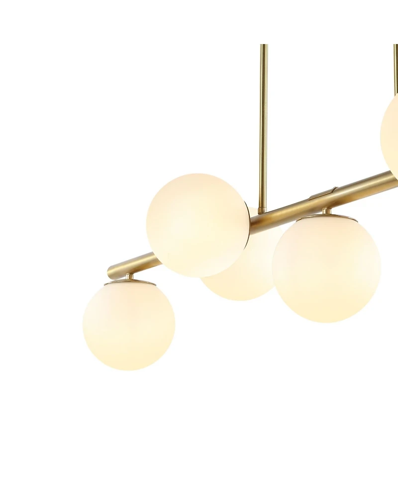 Luca Parisian 7-Light Modern Glam Iron Globe Linear Led Pendant