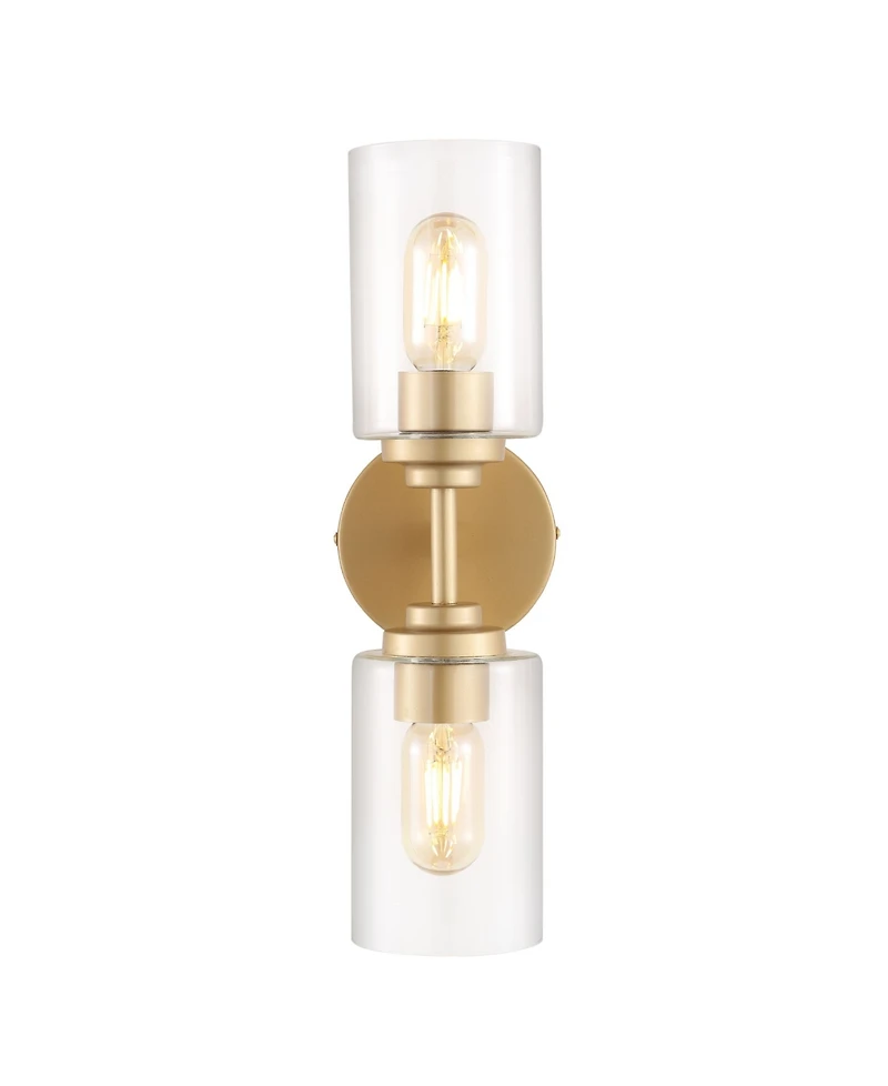 Giles 2-Light Farmhouse Industrial Iron Cylinder Led Sconce