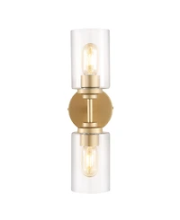 Giles 2-Light Farmhouse Industrial Iron Cylinder Led Sconce