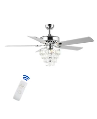 Mindy 3-Light Glam Modern Crystal Shade Led Ceiling Fan with Remote