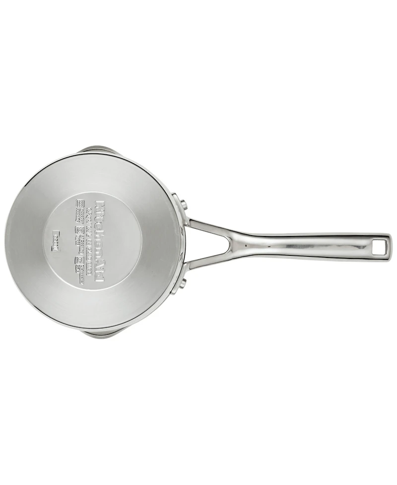 KitchenAid 3-Ply Base Stainless Steel 1.5 Quart Induction Sauce Pan with Pour Spouts
