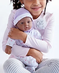 La Baby African American 11" Soft Body Baby Doll Purple Outfit - African American
