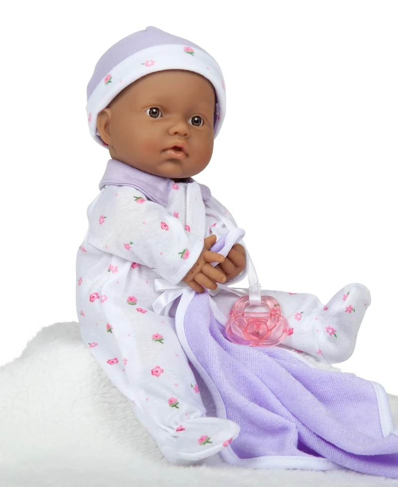 La Baby Hispanic 11" Soft Body Baby Doll Purple Outfit - Hispanic