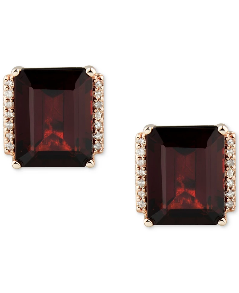 Gemstone and Diamond Accent Stud Earrings 14k Gold